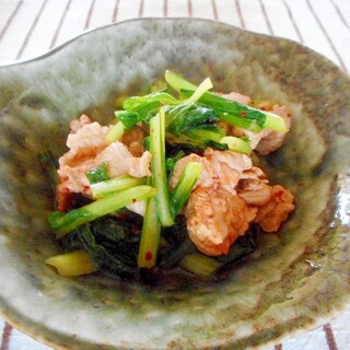豚肉と小松菜のピリ辛味噌炒め